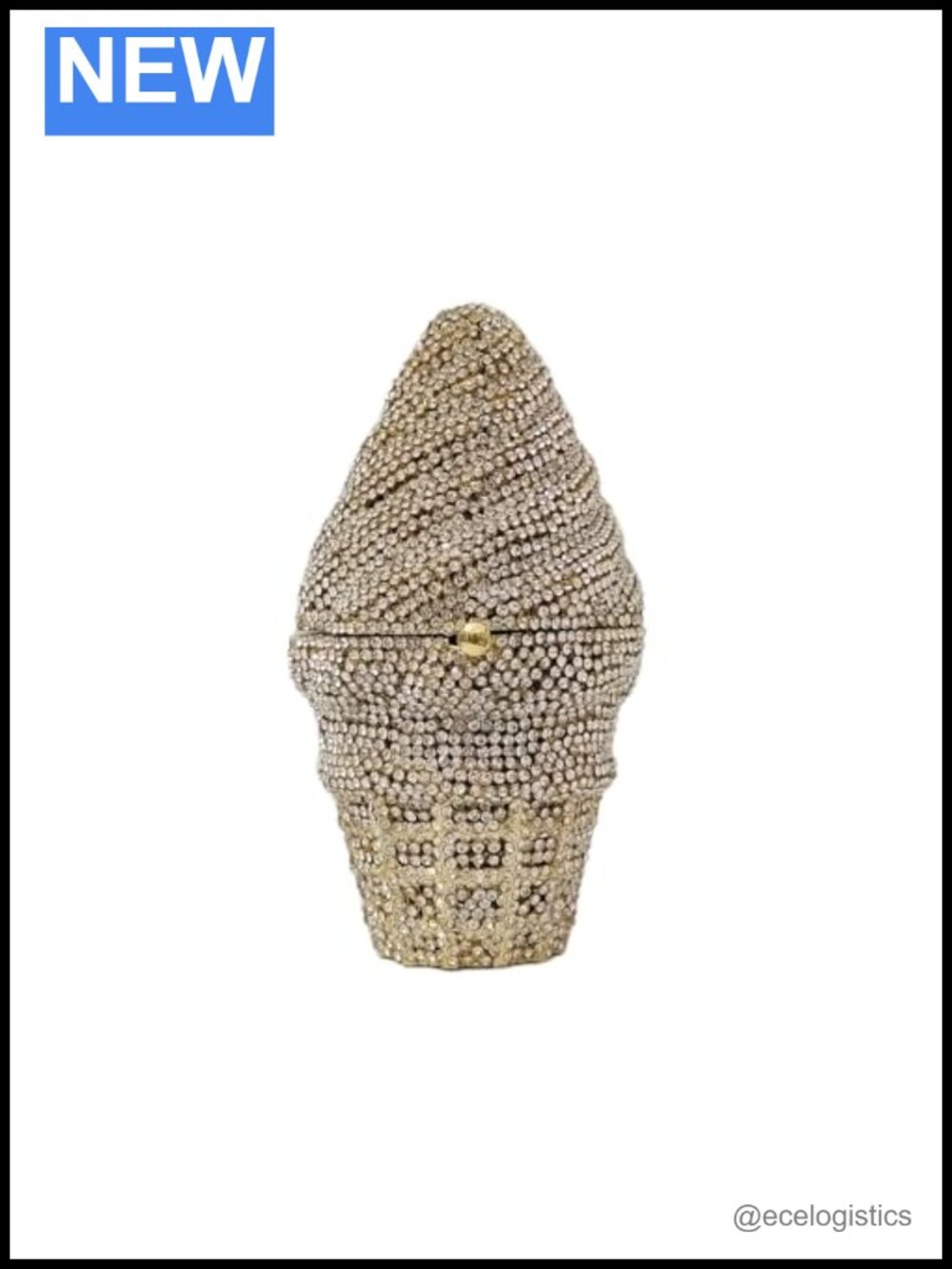 Ice Cream Rhinestone Clutch Evening Bag Women's Party Prom Magnet Closure Faux